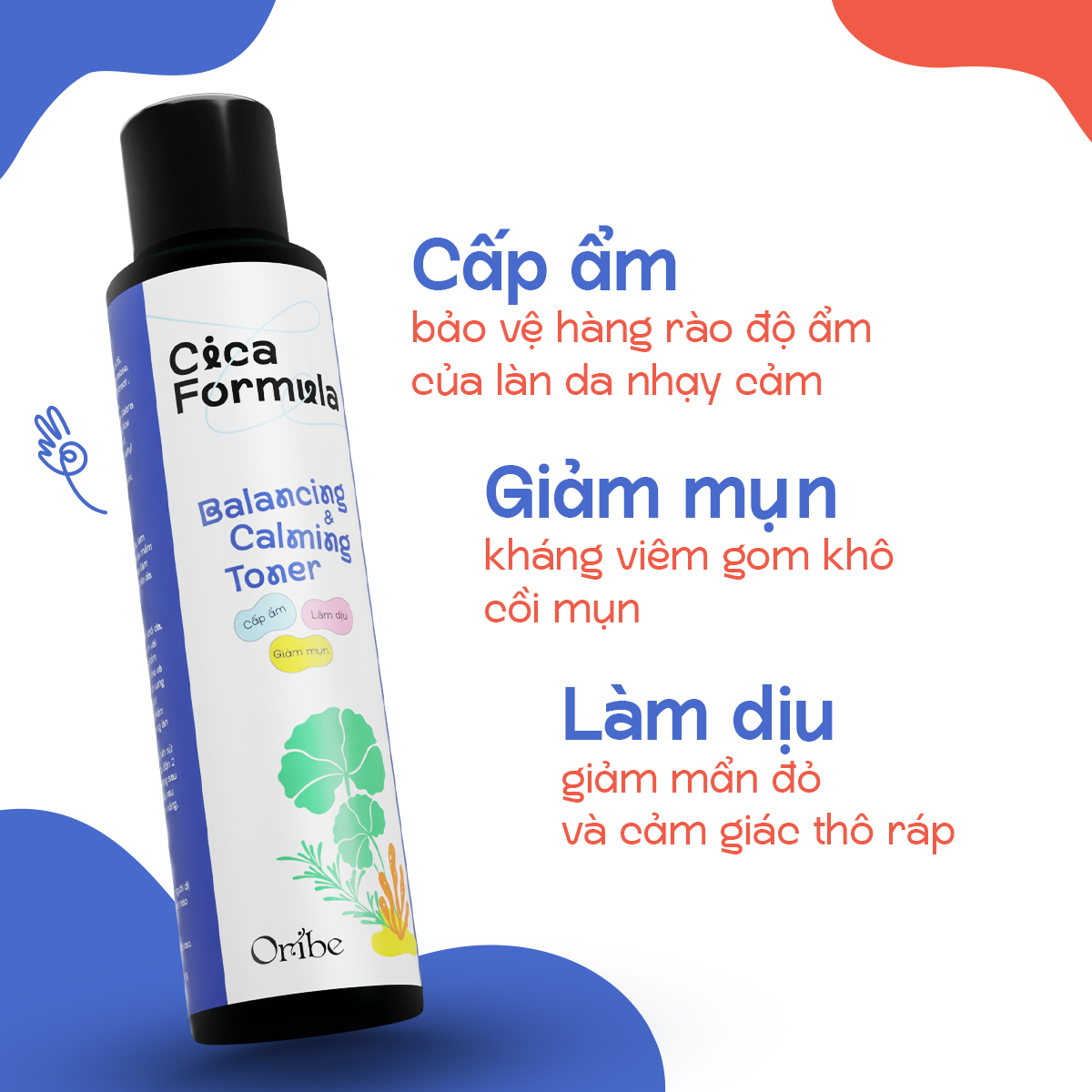 Toner rau má giảm mụn Oribe Cica Formula giúp dưỡng ẩm se khít lỗ chân lông dùng được cho da nhạy cảm 150ml