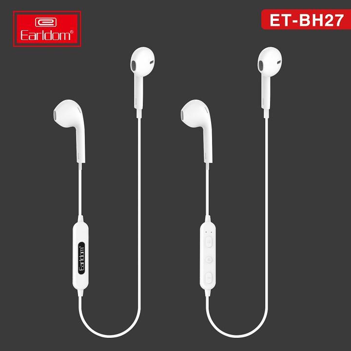 Tai Nghe Bluetooth Earldom BH27 2 Tai Có Dây Âm Bass Cao và Âm Treble Sáng Hàng Chính Hãng