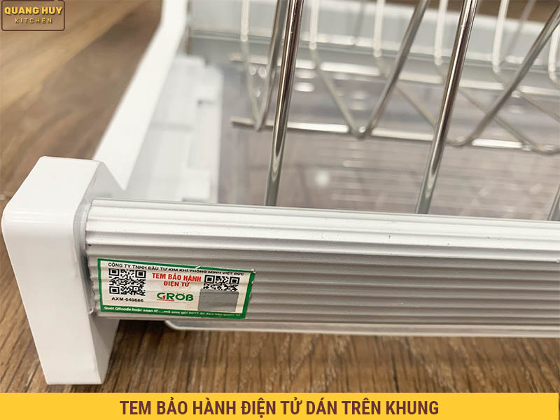 Giá để bát đĩa trong tủ bếp 2 tầng inox 304 vĩnh viễn không han gỉ thương hiệu Grob