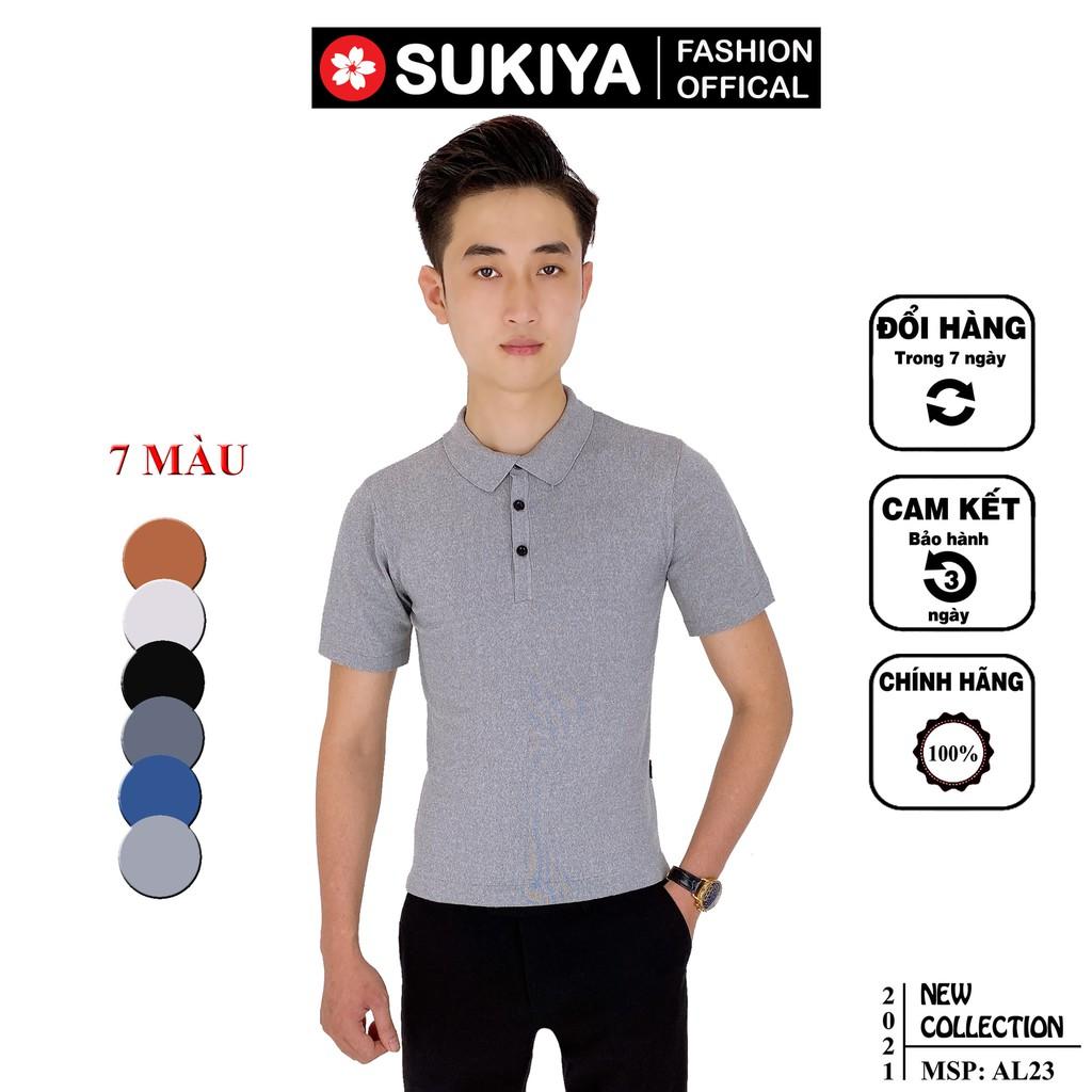 Áo len nam ngắn tay cổ bẻ cao cấp hàng chuẩn hiệu Sukiya