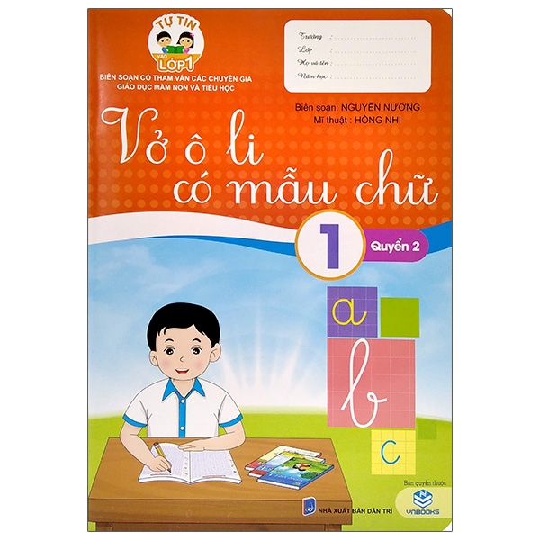 Tự Tin Vào Lớp 1 - Vở Ô Li Có Mẫu Chữ 1 Quyển 2