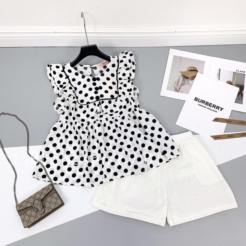 Set áo chấm bi + quần