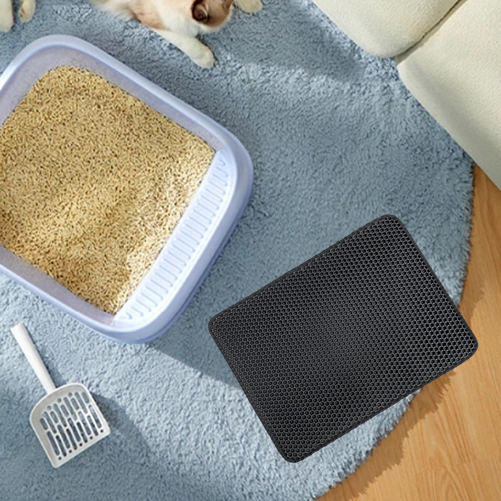 Cat Litter Mat Kitty Mat Double Layer Easily Clean Urine Waterproof