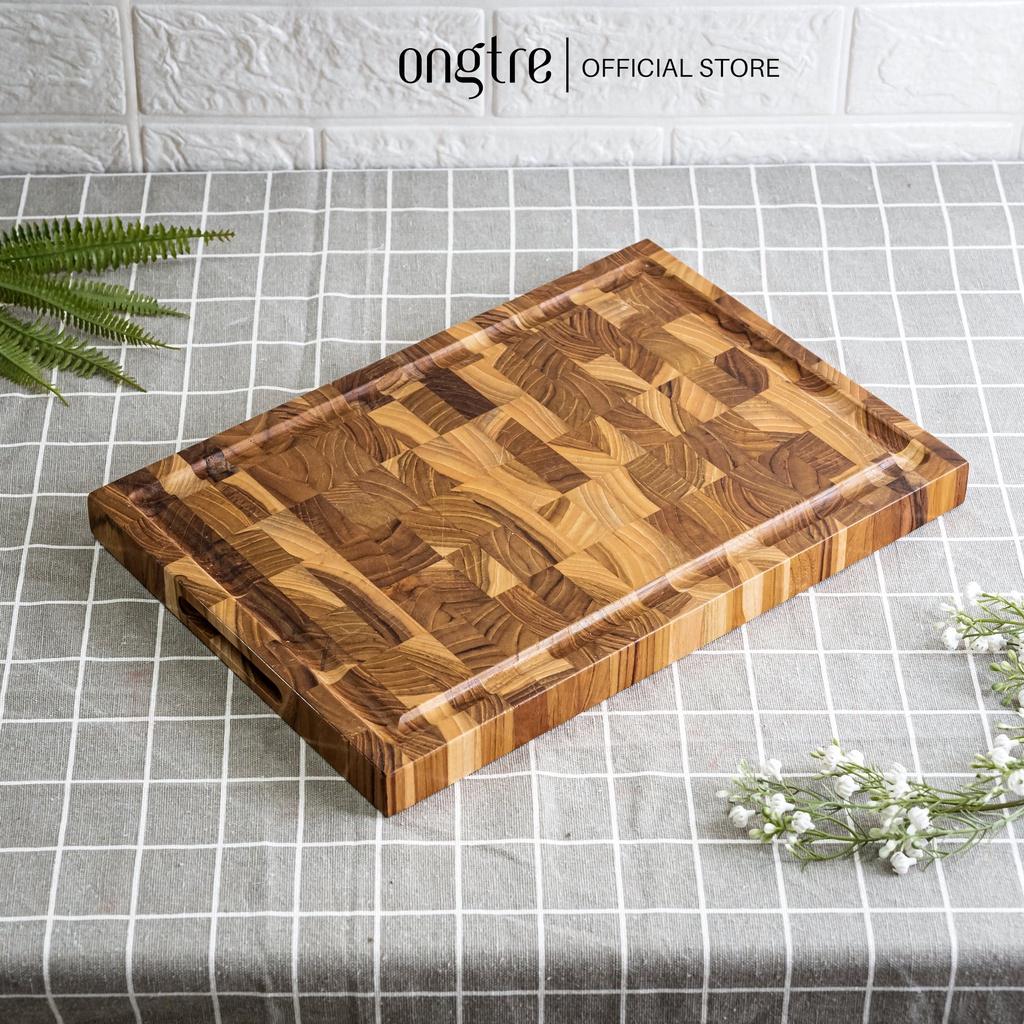 Thớt gỗ Teak ONGTRE cao cấp - Đa dụng, an toàn thực phẩm