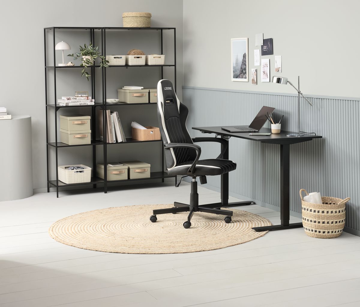 Ghế gaming | JYSK Lerbjerg | da PU | đen/trắng | R67xS70xC122/132cm