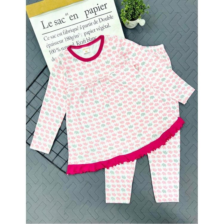 Bộ dài tay babydoll thun borip size đại cho bé gái 24 đến 40kg - Bộ dài tay bé gái -