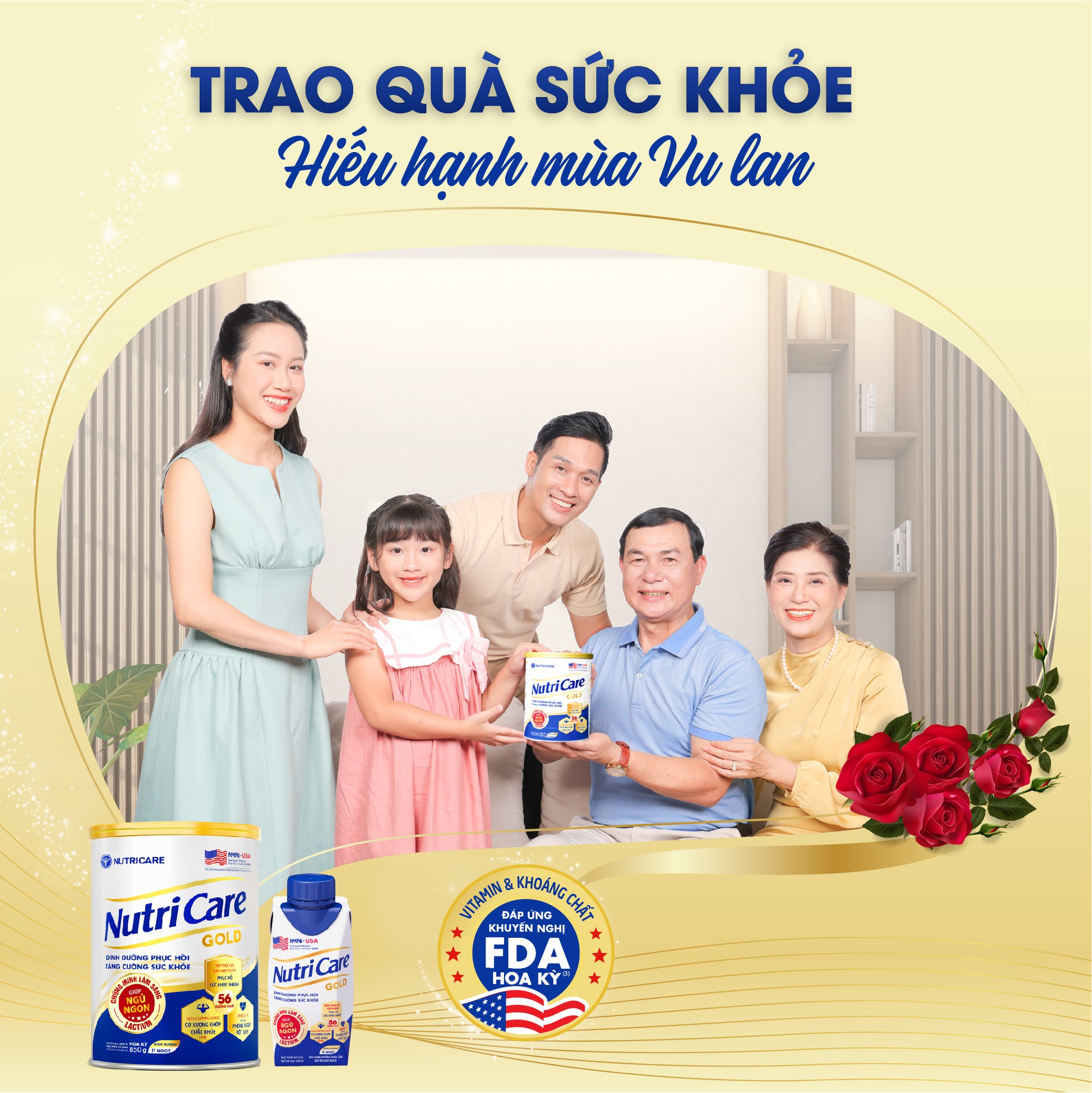 Thùng sữa bột pha sẵn Nutricare Gold cho người lớn tuổi (200ml x 18 hộp)