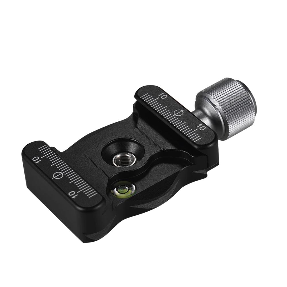 Aluminium Alloy Quick Release Clamp with 1/4 & 3/8 Inch Screw Mount Bubble Level for Ballhead Tripods Camera Accessories
