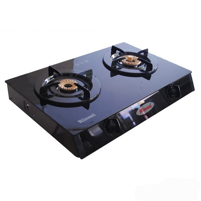Bếp Gas Dương Đôi Rinnai RV-6 Double Glass Tặng kèm 1 bộ van và dây gas- Hàng chính hãng