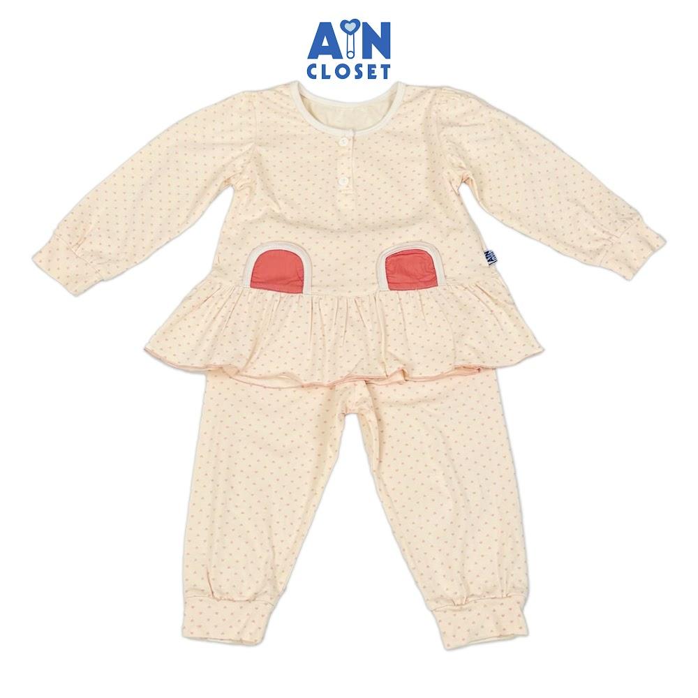 Bộ quần áo Dài bé gái họa tiết Bi Nhí Hồng Thun cotton - AICDBGWWQGGH - AIN Closet