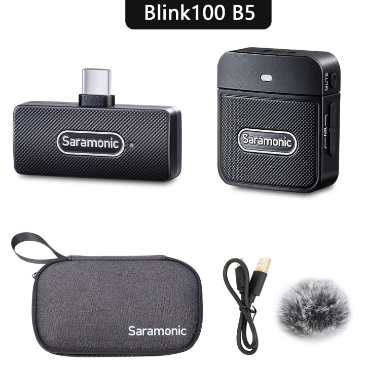 Micro Thu Âm Không Dây Saramonic Blink100 - Dành Cho Máy Ảnh, DSLR Điện Thoại, Laptop - Khử ồn Thông Minh - Hàng Chính Hãng