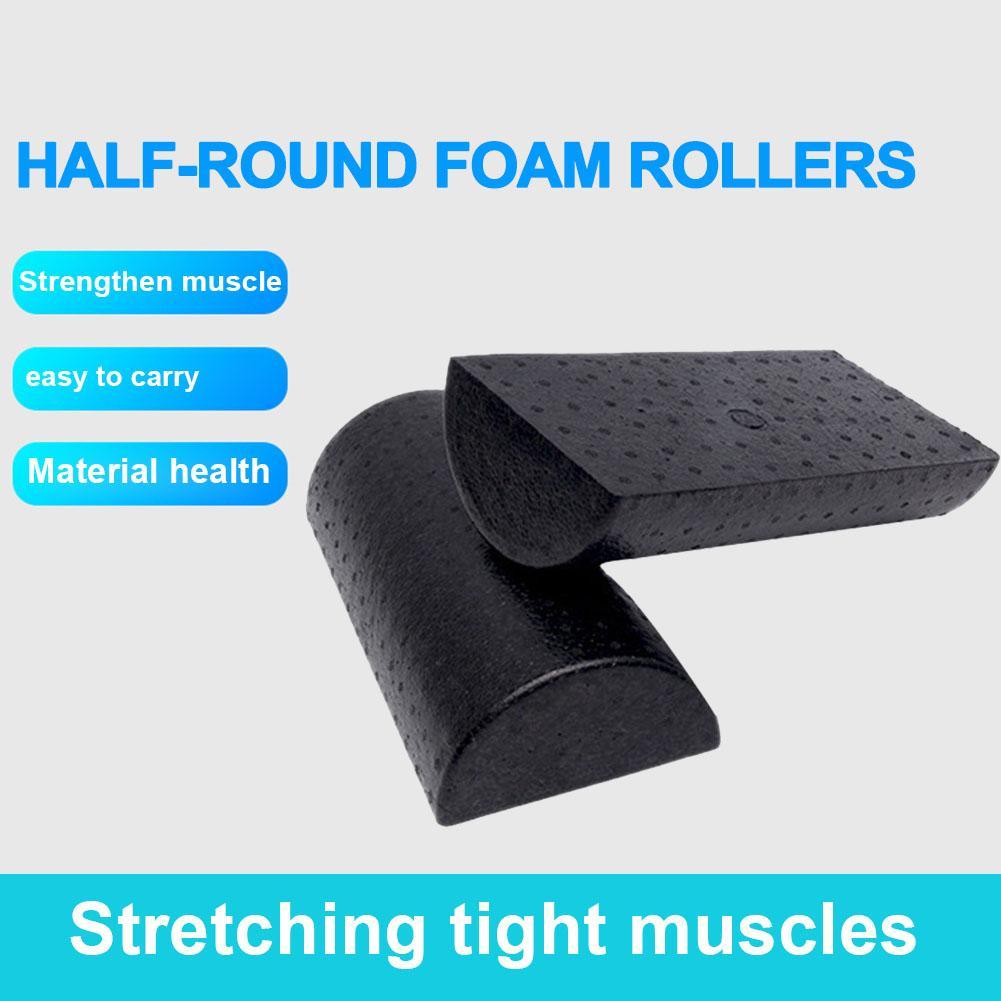 1pcs Semi-circular Yoga Column Smooth Yoga Foam Shaft Fitness Equipment Black Yoga Brick Floating Point Yoga Column