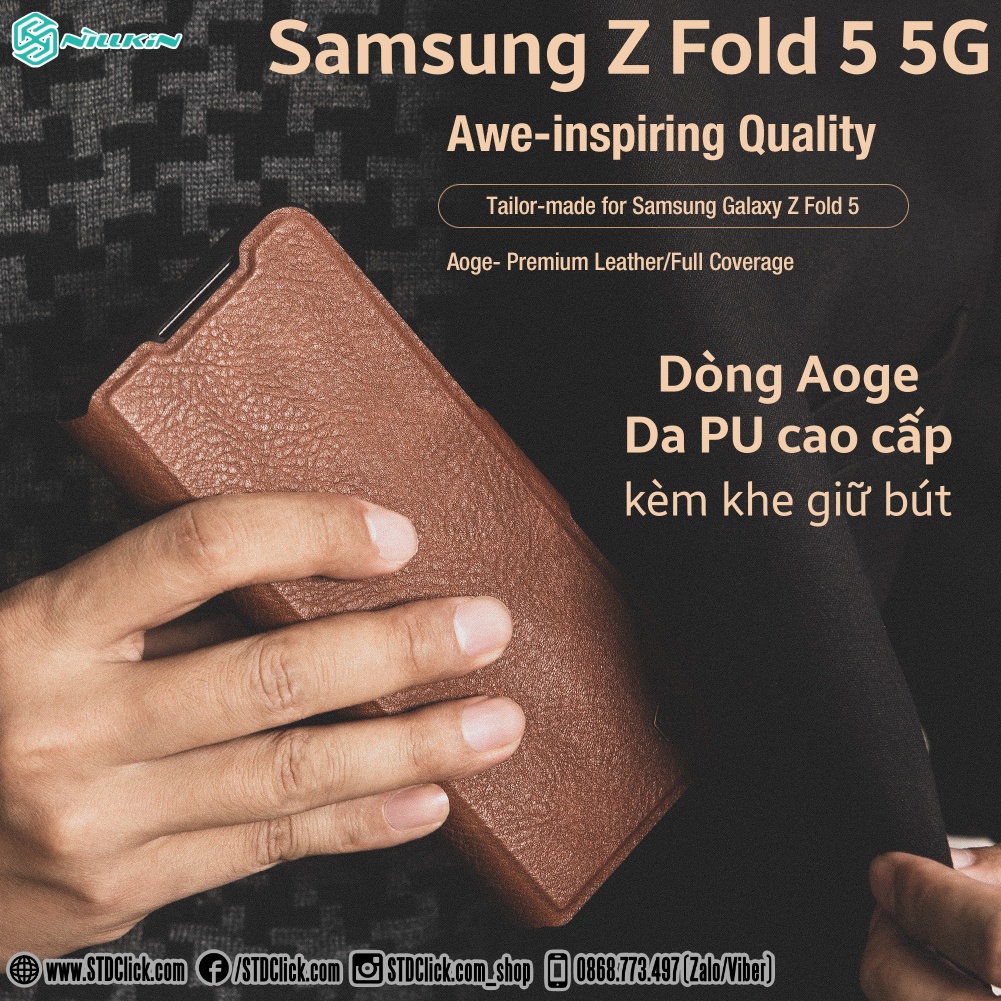 ỐP LƯNG DÀNH CHO ĐIỆN THOẠI SAMSUNG GALAXY Z FOLD 5 5G - Z FOLD 4 5G NILLKIN AOGE CÓ KHE GIỮ BÚT