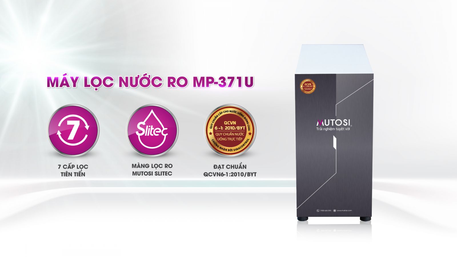 Máy lọc nước không tủ Mutosi MP-371U - HÀNG CHÍNH HÃNG