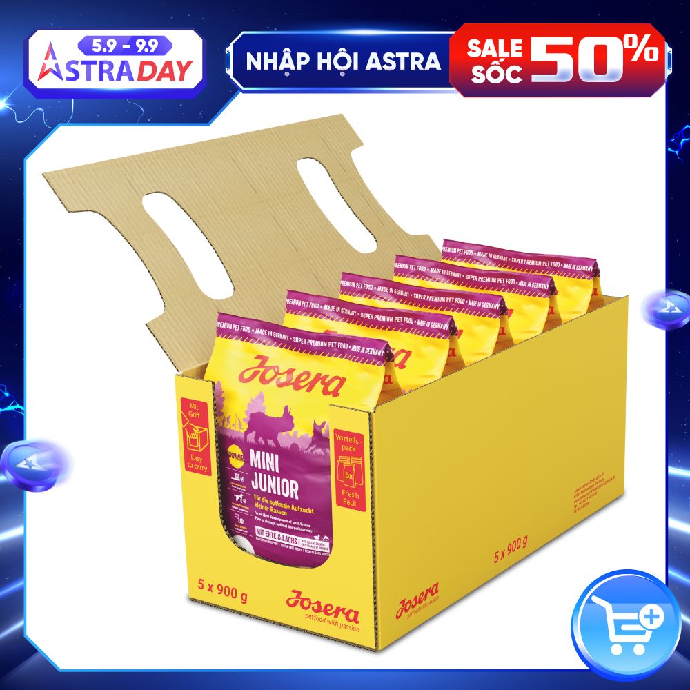 Combo 5 Gói Thức Ăn Chó Cao Cấp Cho Các Giống Chó Size Mini Từ 1 Tháng Tuổi - Josera Mini Junior 900G