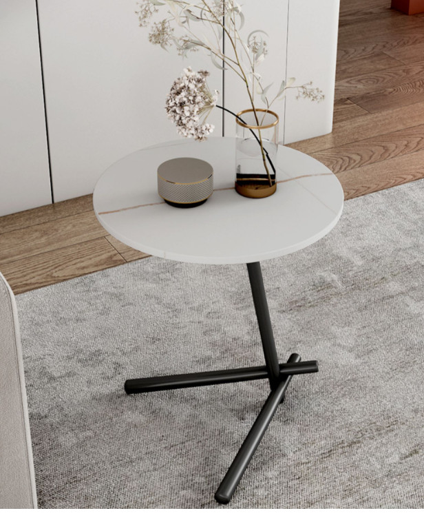 Táp Trà Cafe, Bàn Trà Uống Nước, Bàn Trà Sofa Mặt Đá Ceramic Cao Cấp BH 12 Tháng KT D40X50Cm