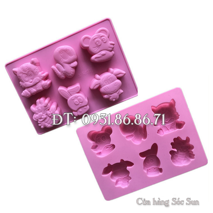Khuôn silicon 12 con giáp cung hoàng đạo – Mã số 1513