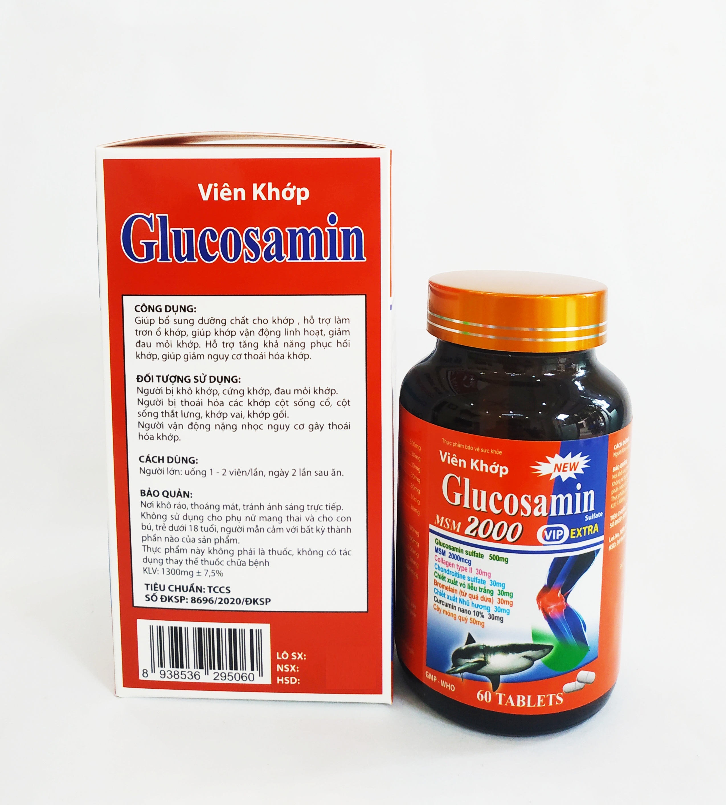 VIÊN KHỚP GLUCOSAMIN – GIÚP PHỤC HỒI VÀ GIẢM ĐAU XƯƠNG KHỚP - GIÚP KHỚP HOẠT ĐỘNG LINH HOẠT - BỔ SUNG COLLAGEN TUÝP 2, CHIẾT XUẤT TỪ VỎ LIỄU TRẮNG VÀ CÂY MÓNG QUỶ, - SCHIFF GLUCOSAMINE – LỌ 60 VIÊN