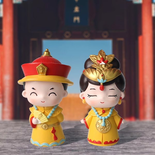 Bộ 02 tượng Vua - Hậu chibi