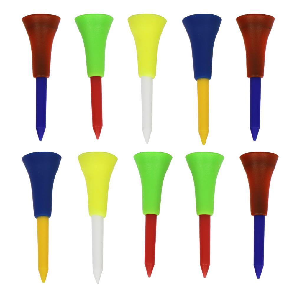 2-5pack 10pcs Golf Tees Plastic Golf Tees Ball Nail for Rubber Cushion Top Tee