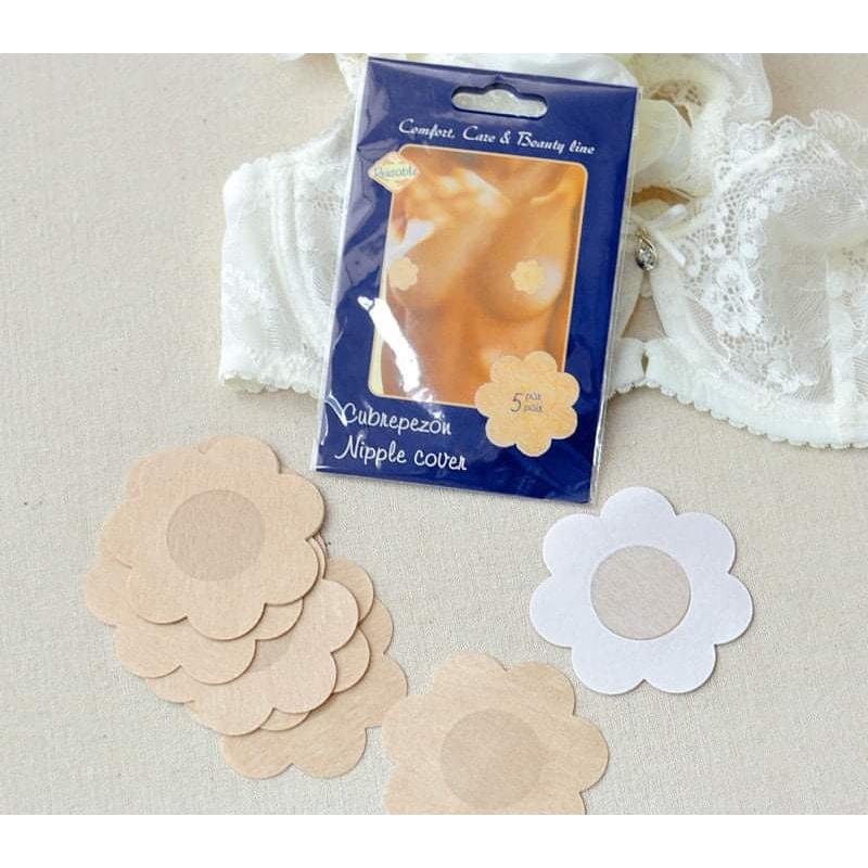 Set 10 miếng dán ngực - Miếng dán nhũ hoa hoa mai - Miếng dán ti giấy, vải lụa, ren - DN02