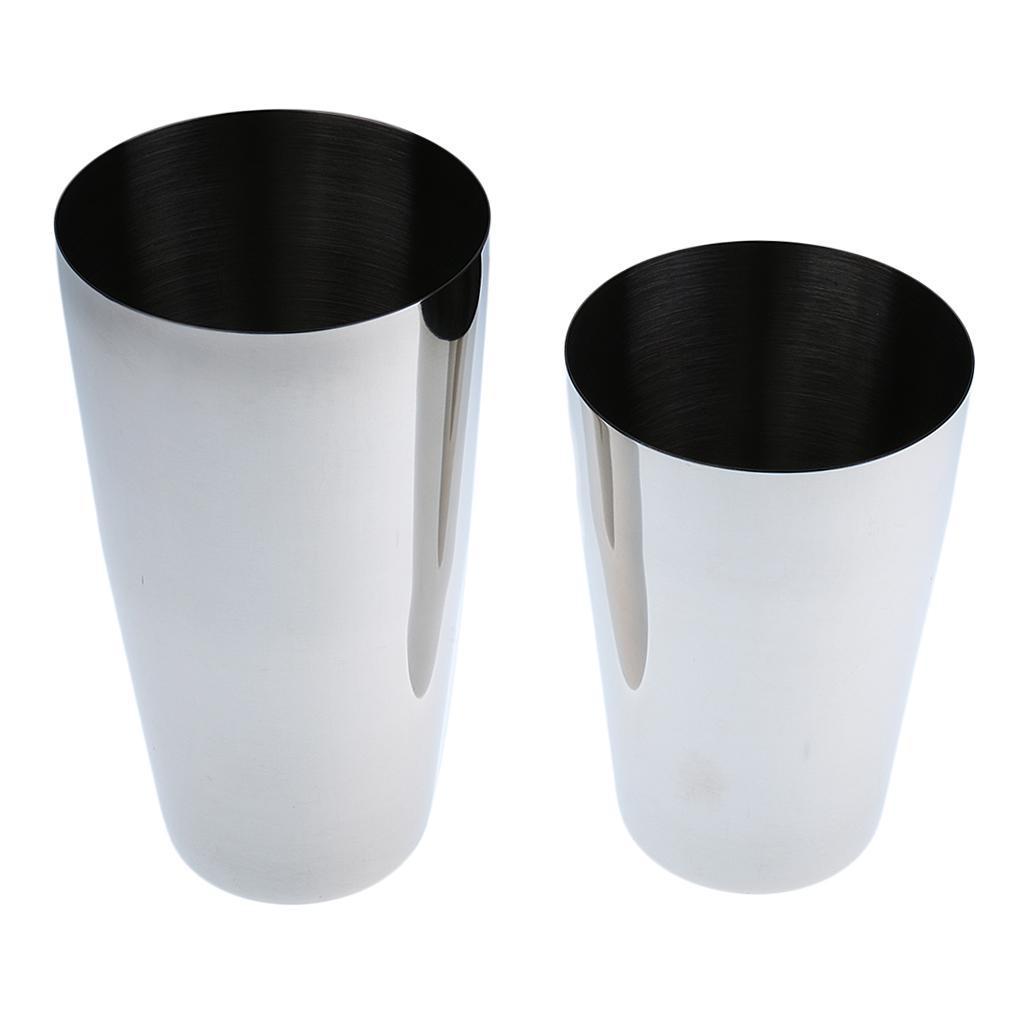 2pcs Professional Mixer Shaker Cocktail Shaker 304 Stainless Steel 750/550ml