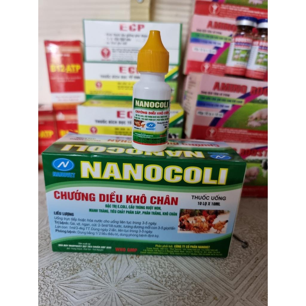 NANO COLI - th.uốc gà đá đặc tr.ị gà đá - chướng diều , khô chân - 1 lọ / 10cc