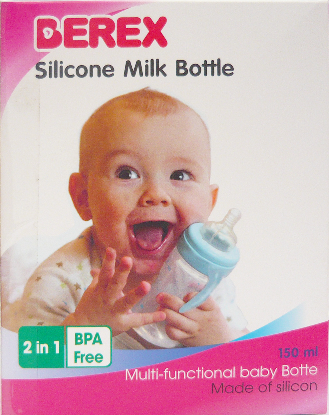 Bình sữa silicon mềm cho bé BEREX 150ml- màu ngẫu nhiên