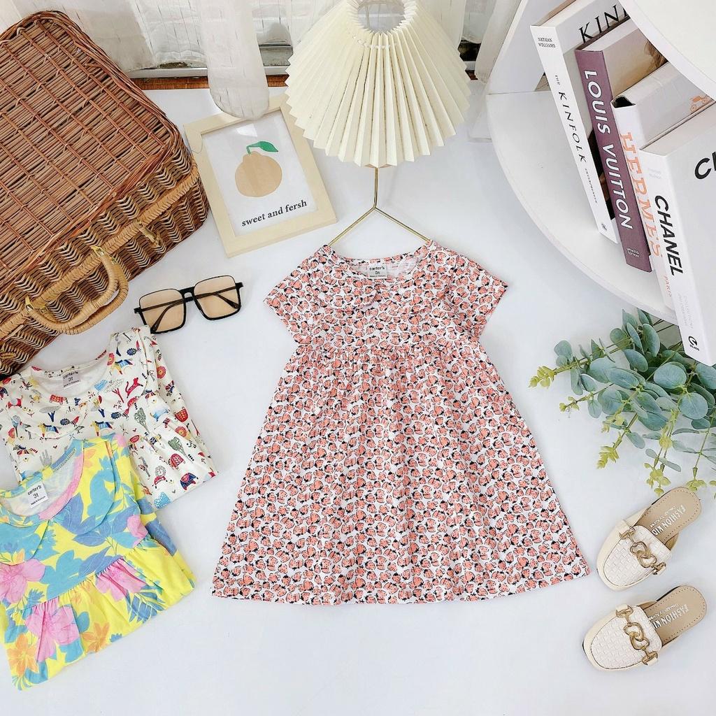 Đầm váy babydoll mùa hè cho bé gái size 5-18kg chất thun cotton mềm mịn mát