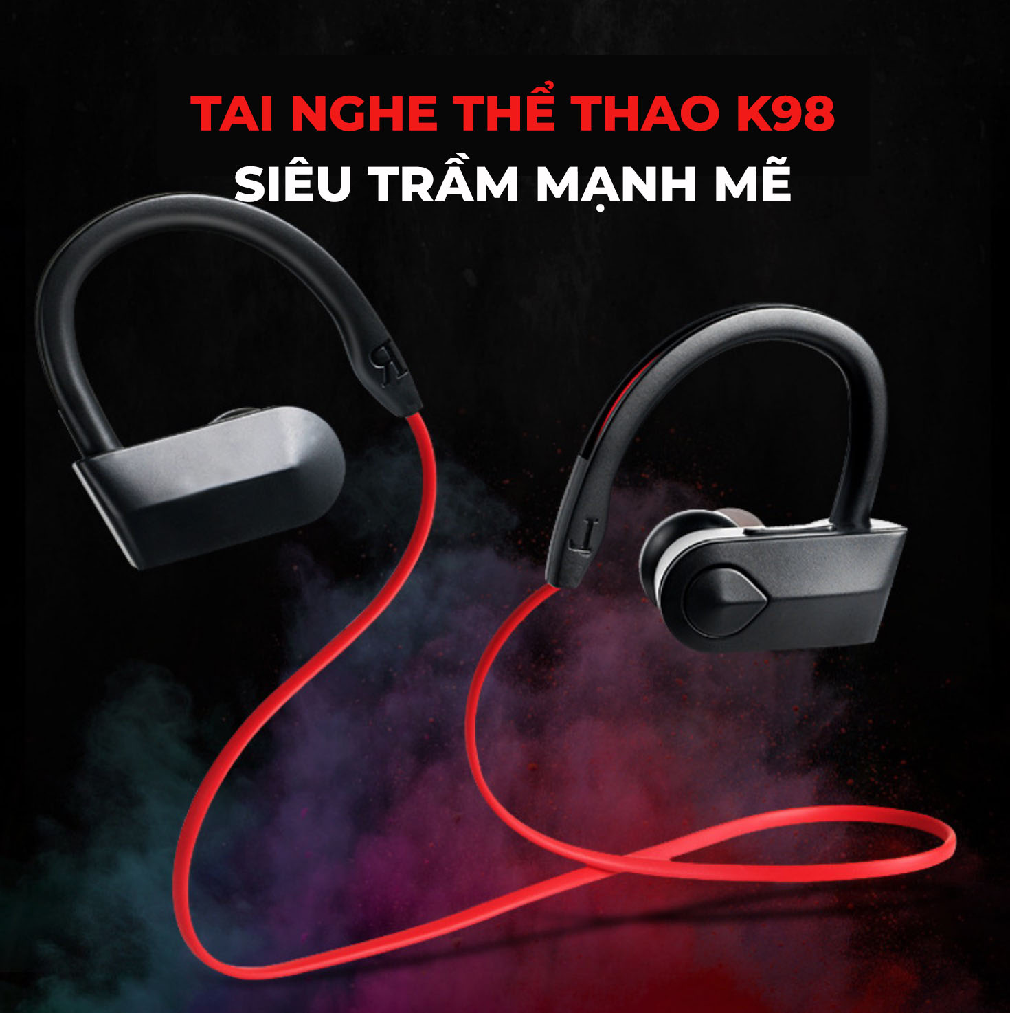 Tai nghe thể thao kết nối bluetooth 5.0 K98, siêu trầm mạnh mẽ - Hàng nhập khẩu