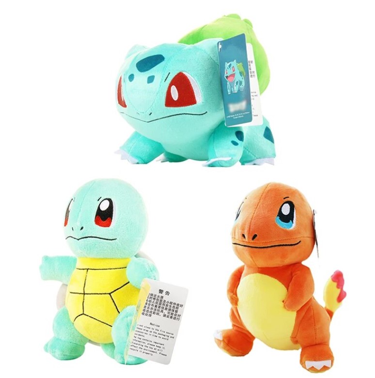 Gấu bông Pokemon Combo 3 Pokemon starter vùng Kanto (Size 25cm)