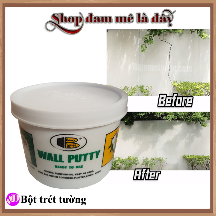 Keo vá tường đa năng chống thấm tường Wall Putty Bosny 500 gram - keo trám tường.