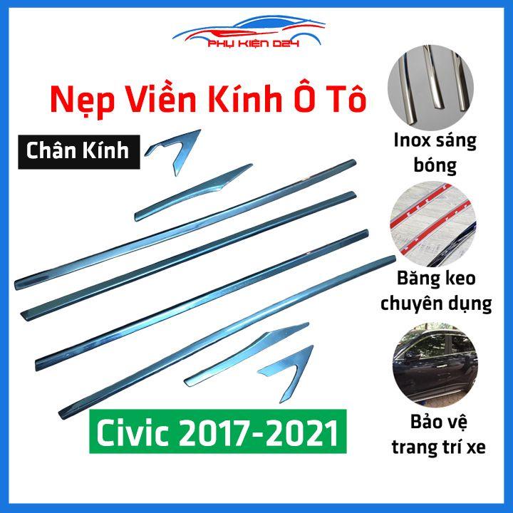 Bộ nẹp viền chân kính inox Civic 2017-2021