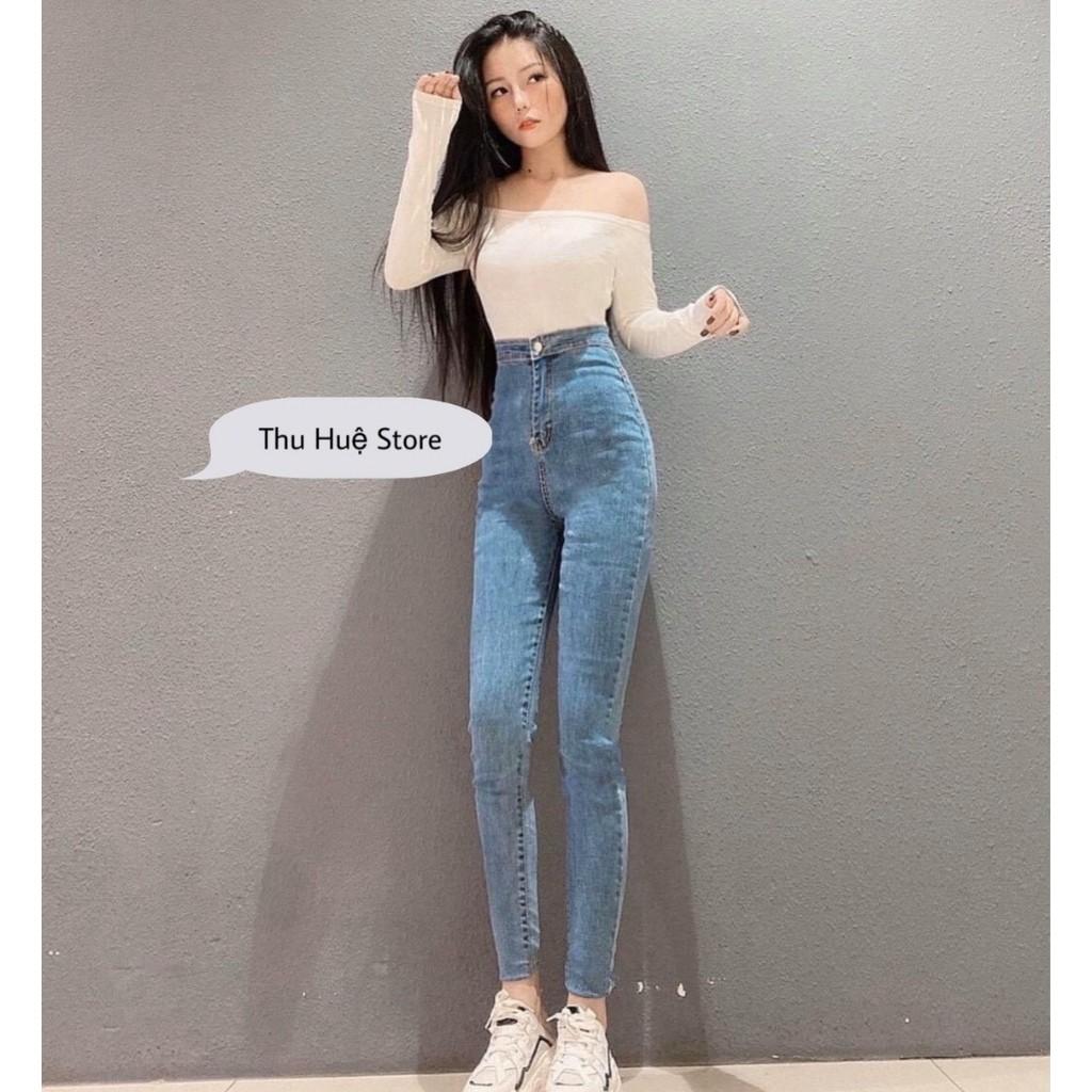 Quần Jean Nữ Ôm Dáng Lưng Cao, Chất Jean Co Giãn Chuẩn Xịn