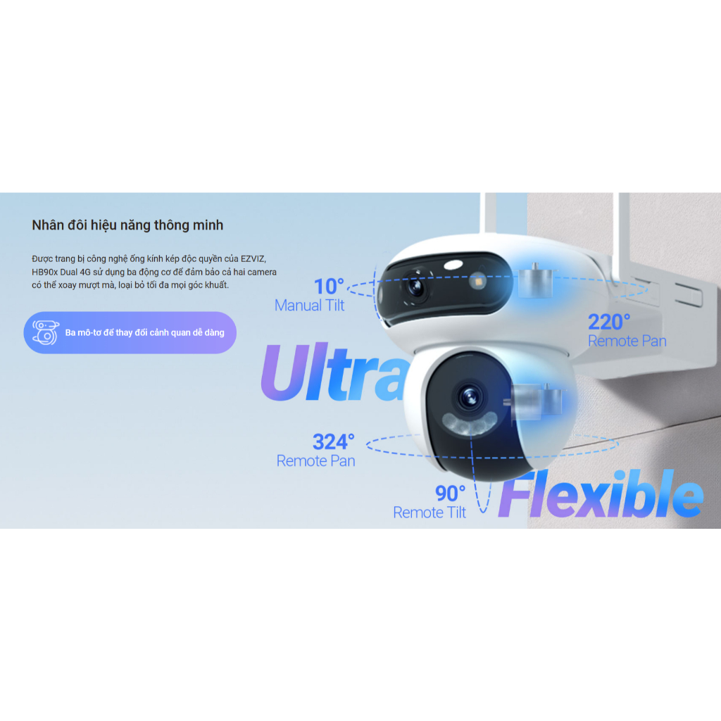 CAMERA DÙNG SIM VÀ DÙNG WIFI NGOÀI TRỜI EZVIZ HB90X 8MP - TẶNG PIN 10400mAh, ĐÀM THOẠI, CÓ MÀU, PHÁT HIỆN CHUYỂN ĐỘNG