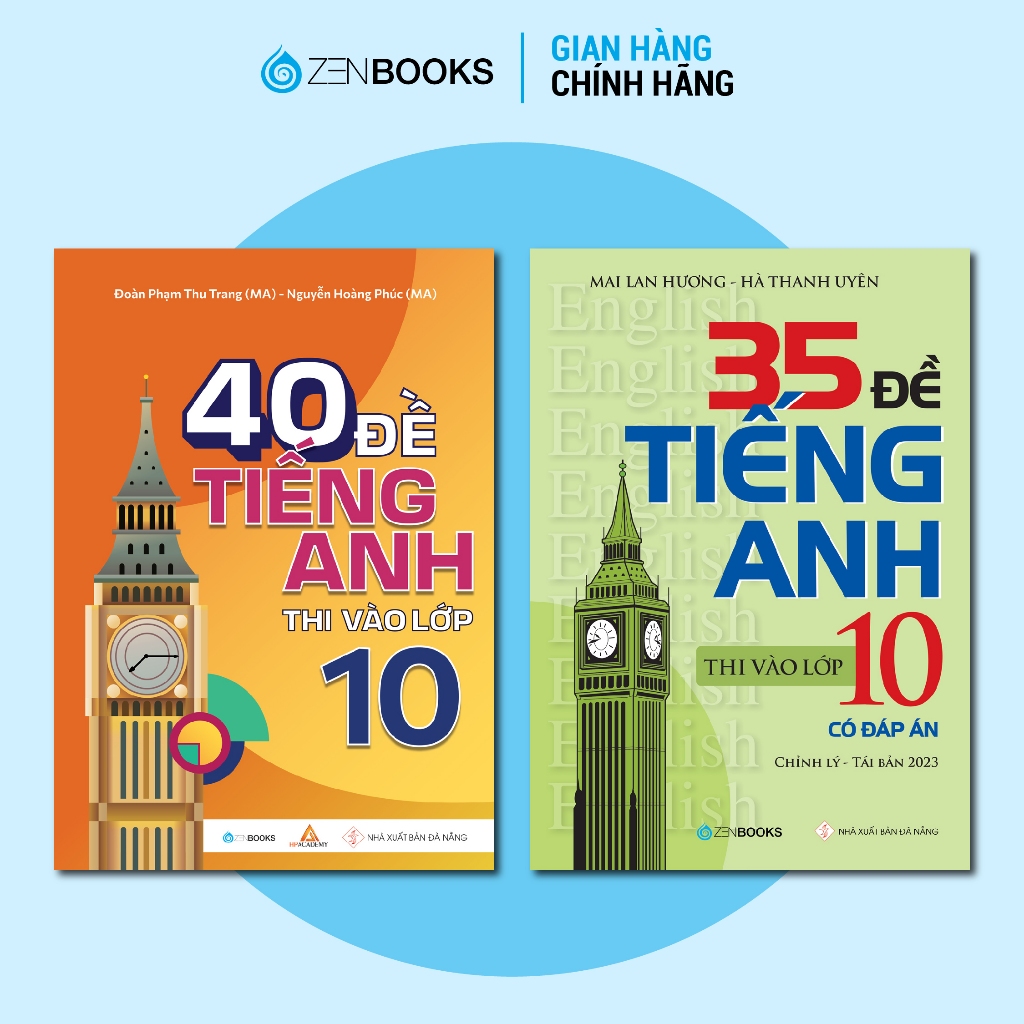 Sách - Combo 2 Quyển Đề Tiếng Anh Thi Vào Lớp 10