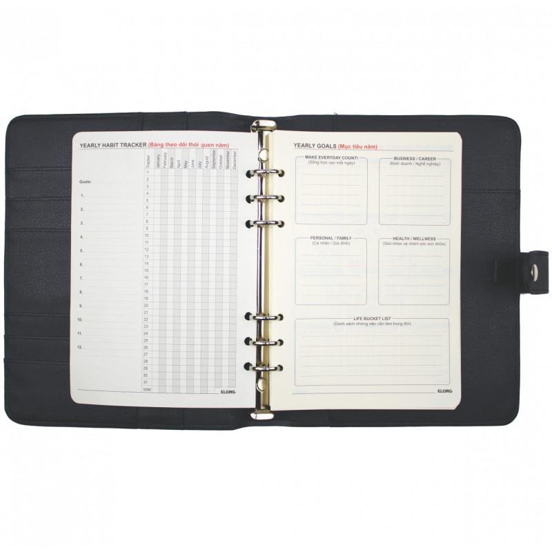 Sổ kế hoạch giả da còng Kelvin Planner A5 200 trang MS: 662