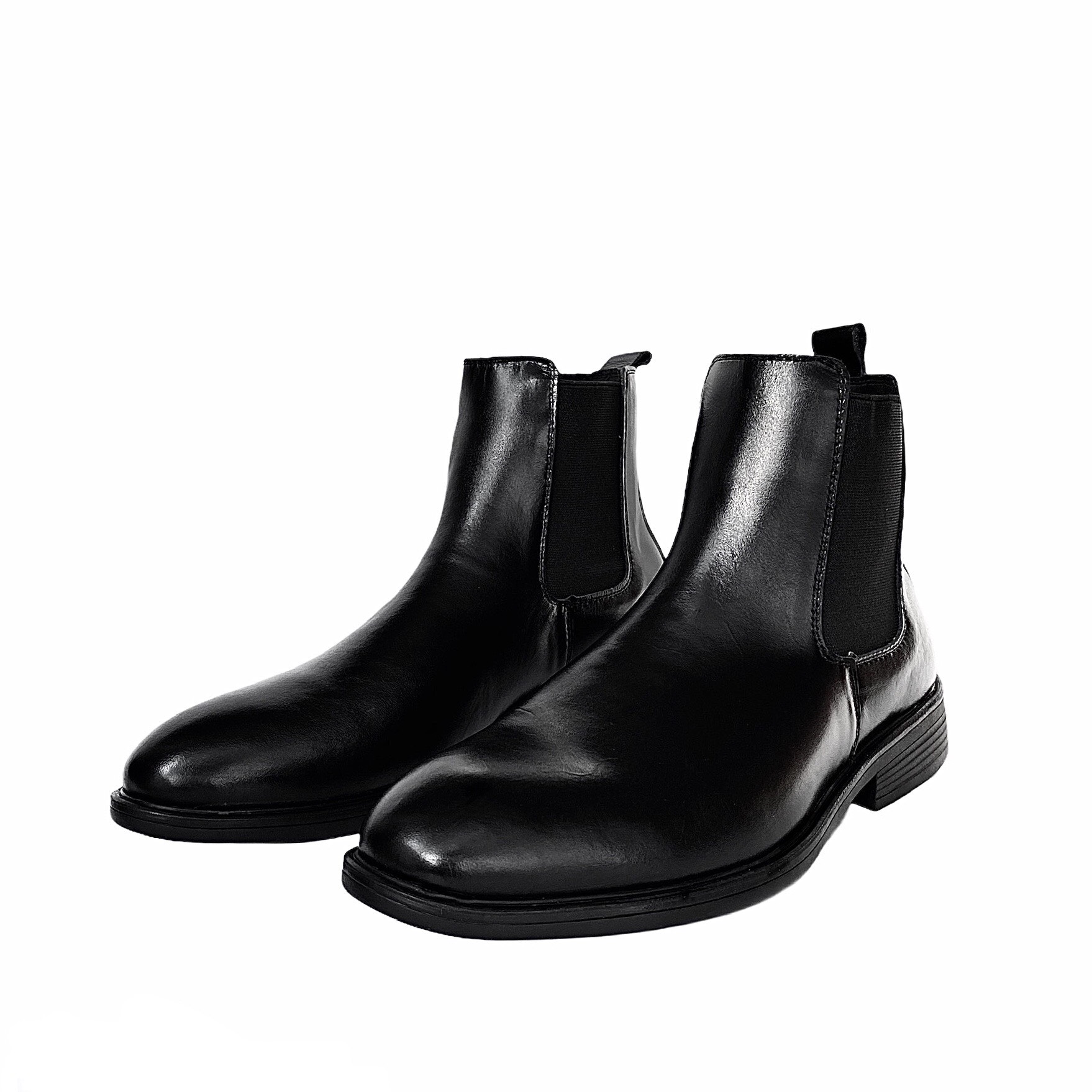 Giày Chelsea Boots Nam Da Trơn Màu Đen TEFOSS HN601 Cao Cổ Da Thật Cao Cấp Size 38-43