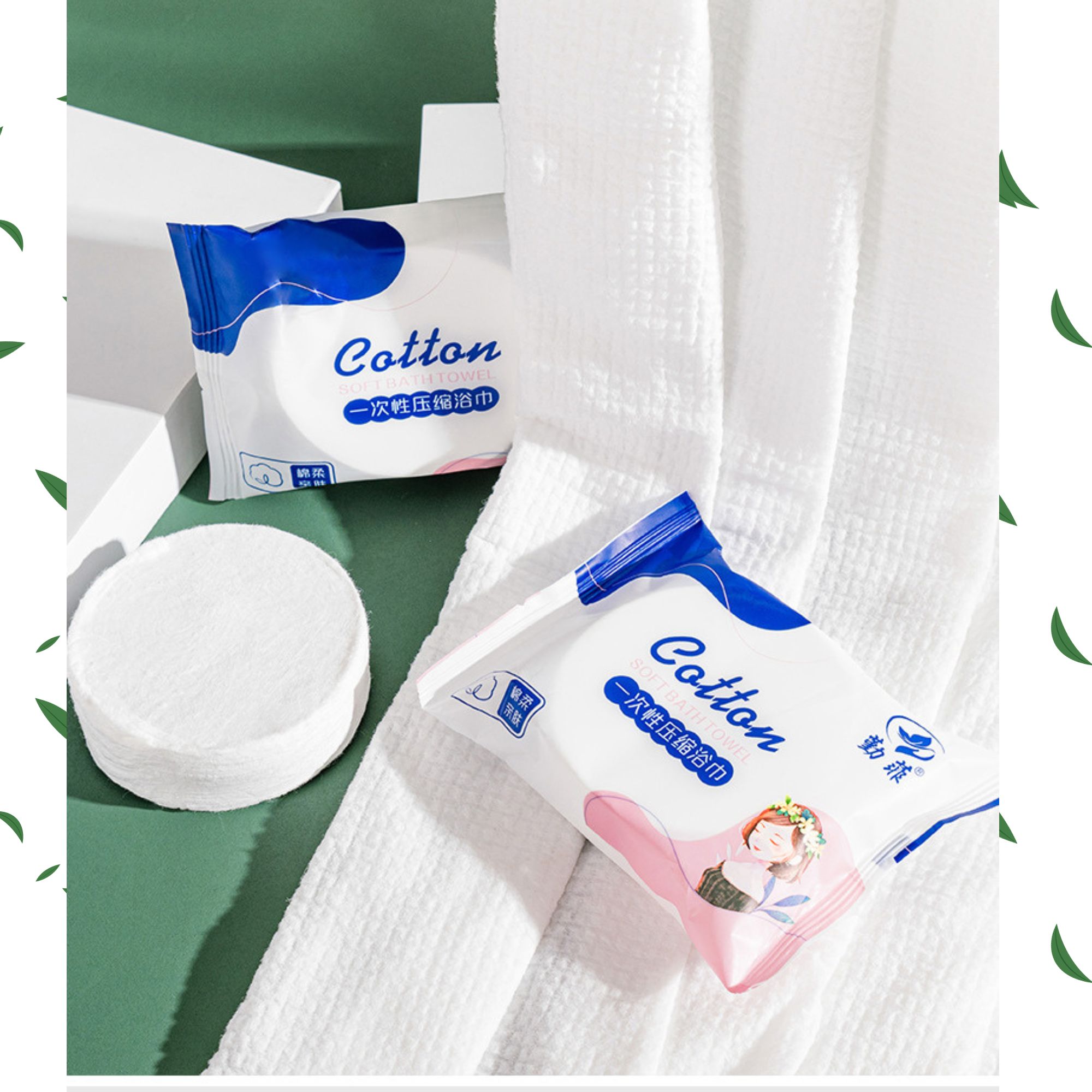 Khăn Tắm Nén Du Lịch Chất Cotton 100% Tiện Lợi Dùng 1 Lần Kích Thước 70cm x 140 cm