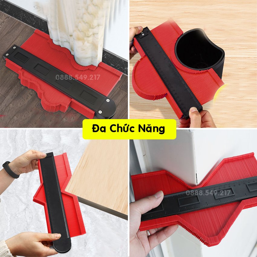 Dụng Cụ Chuyên Dụng Thước Nhựa Đo Định Hình Cạnh - Sao Chép Sơ Đồ Dùng Trong Làm Mộc, Lát Gạch