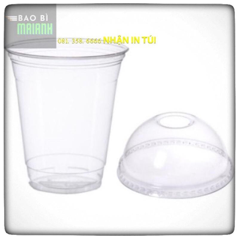 100 LY CỐC NHỰA CÓ LẮP CẦU ly cốc nhựa có nắp cầu loại 400ml & 500 ml , cốc nhựa dùng 1 lần, đựng cafe, trà sữa