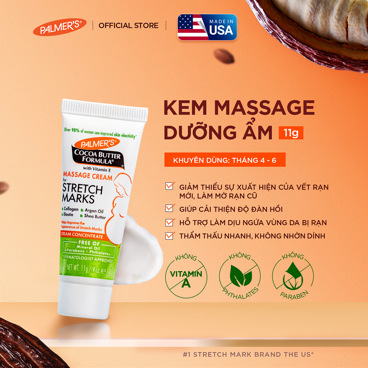 Kem ngăn ngừa và phục hồi rạn da giữa thai kỳ Palmer's 125g