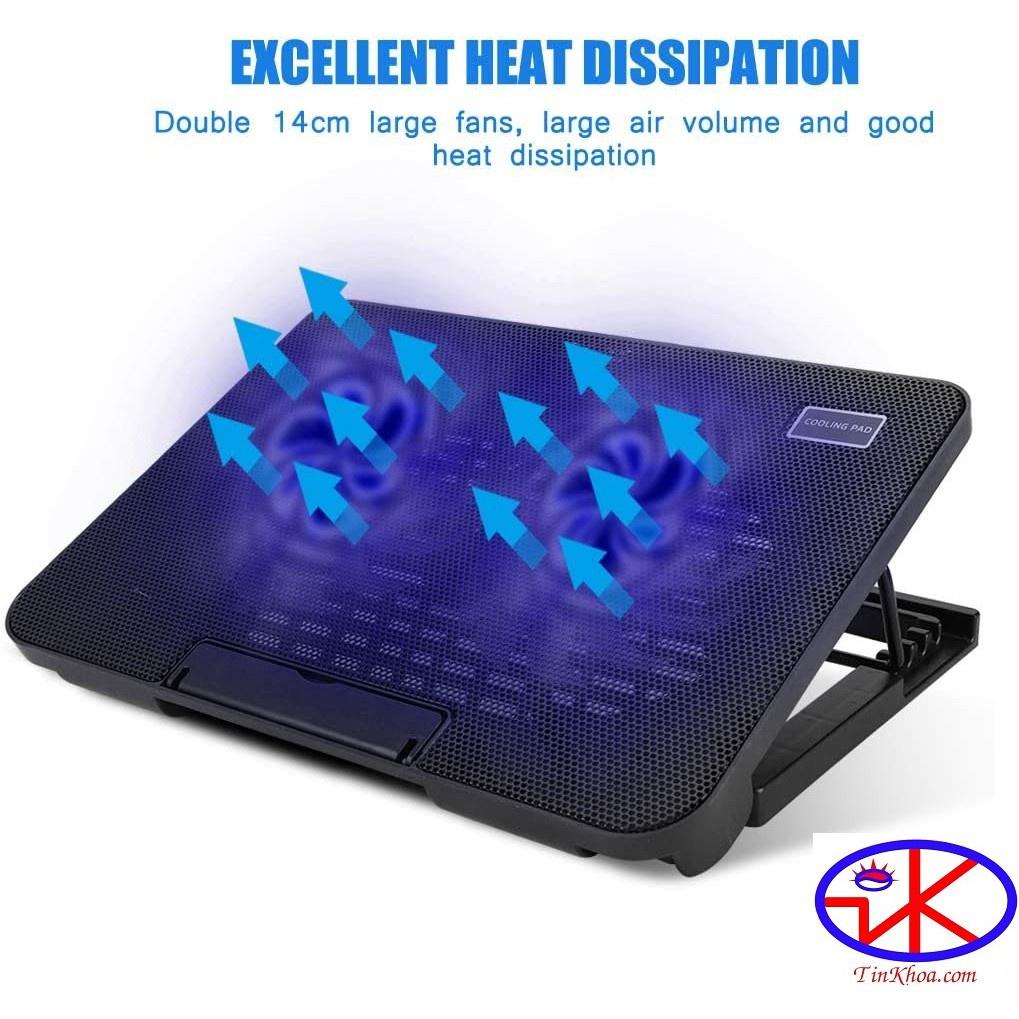 Đế tản nhiệt laptop 1- 2 fan có led COOLING PAD N182,N339