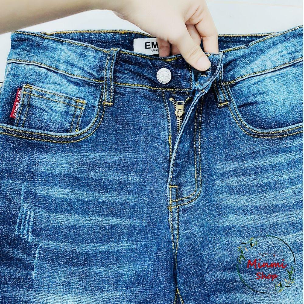 Quần Short Jean Nam Sọt Rin Nam Ống Gấp Cá Tính Co Giãn Chất Lượng