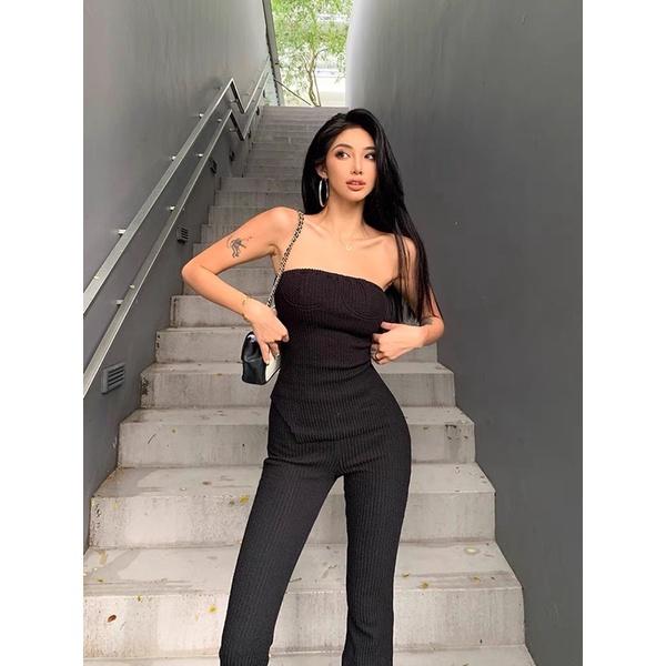 Set áo ống cúp ngực và quần thun len nổi kylie