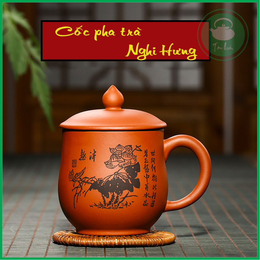 Cốc pha trà có nắp gốm Nghi Hưng 350ml - Dụng cụ thưởng trà