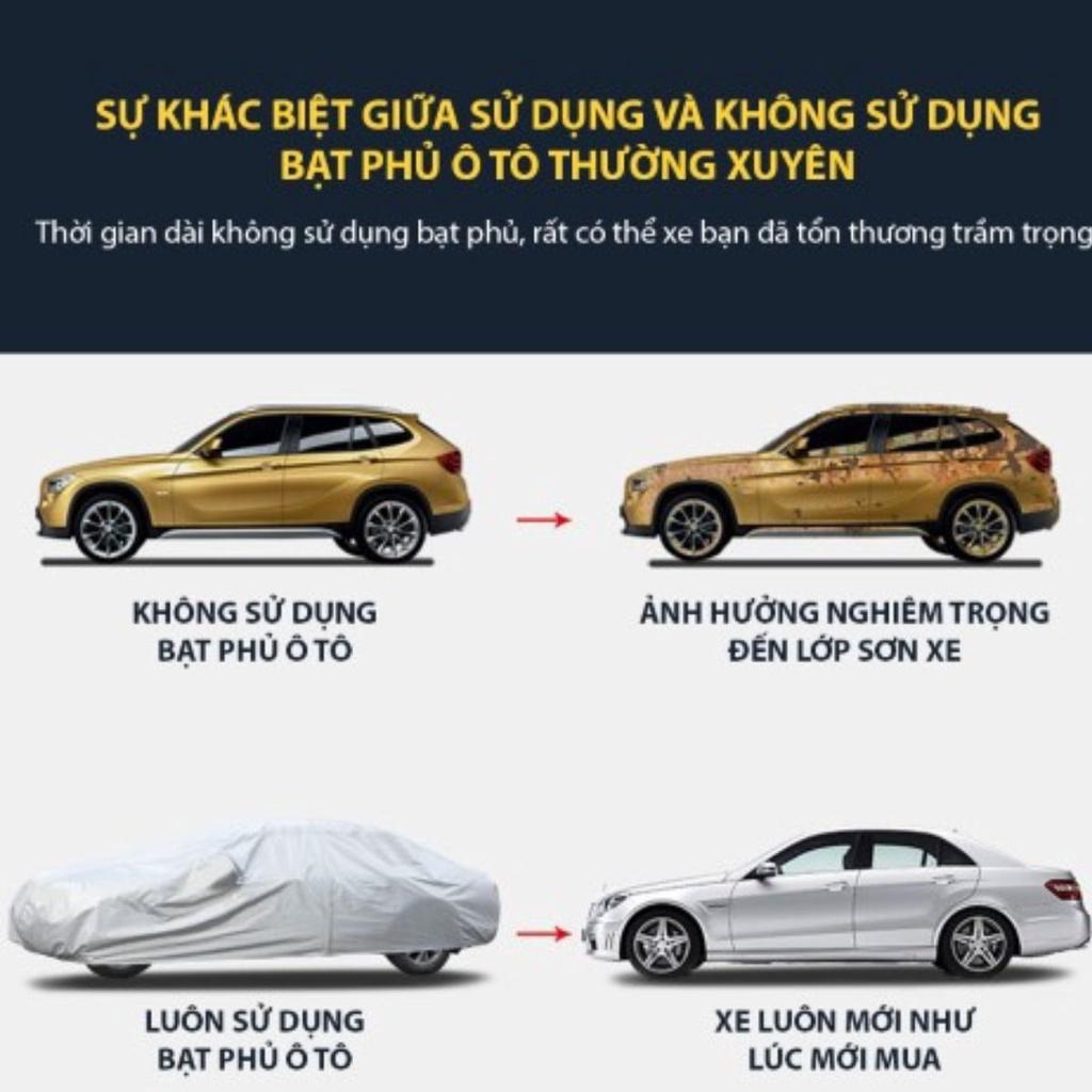 Bạt Phủ Ô Tô Vải Dù OXFORD, Bạt Phủ Ô Tô 3 Lớp Cao Cấp Chống Nắng, Chống Mưa, Chống Xước Bảo Hành 2 Năm.