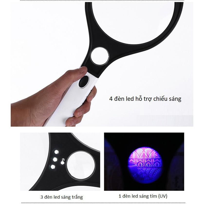 Kính lúp cầm tay ️️ Kính lúp 138mm có đèn MG80138B chuyên dụng đọc sách, đọc báo