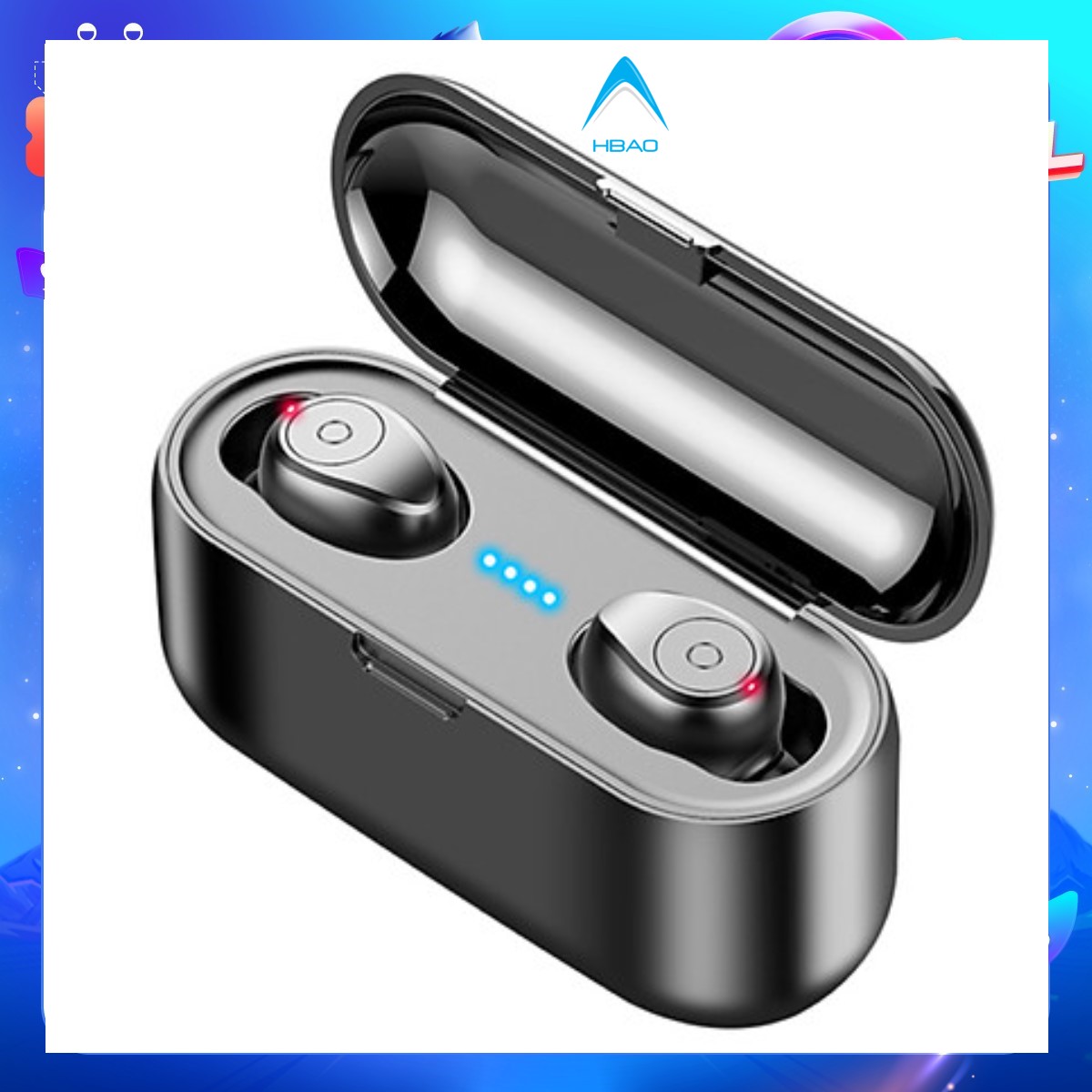 Tai nghe bluetooth không dây F9 True wireless Dock Sạc có Led Báo Pin Kép