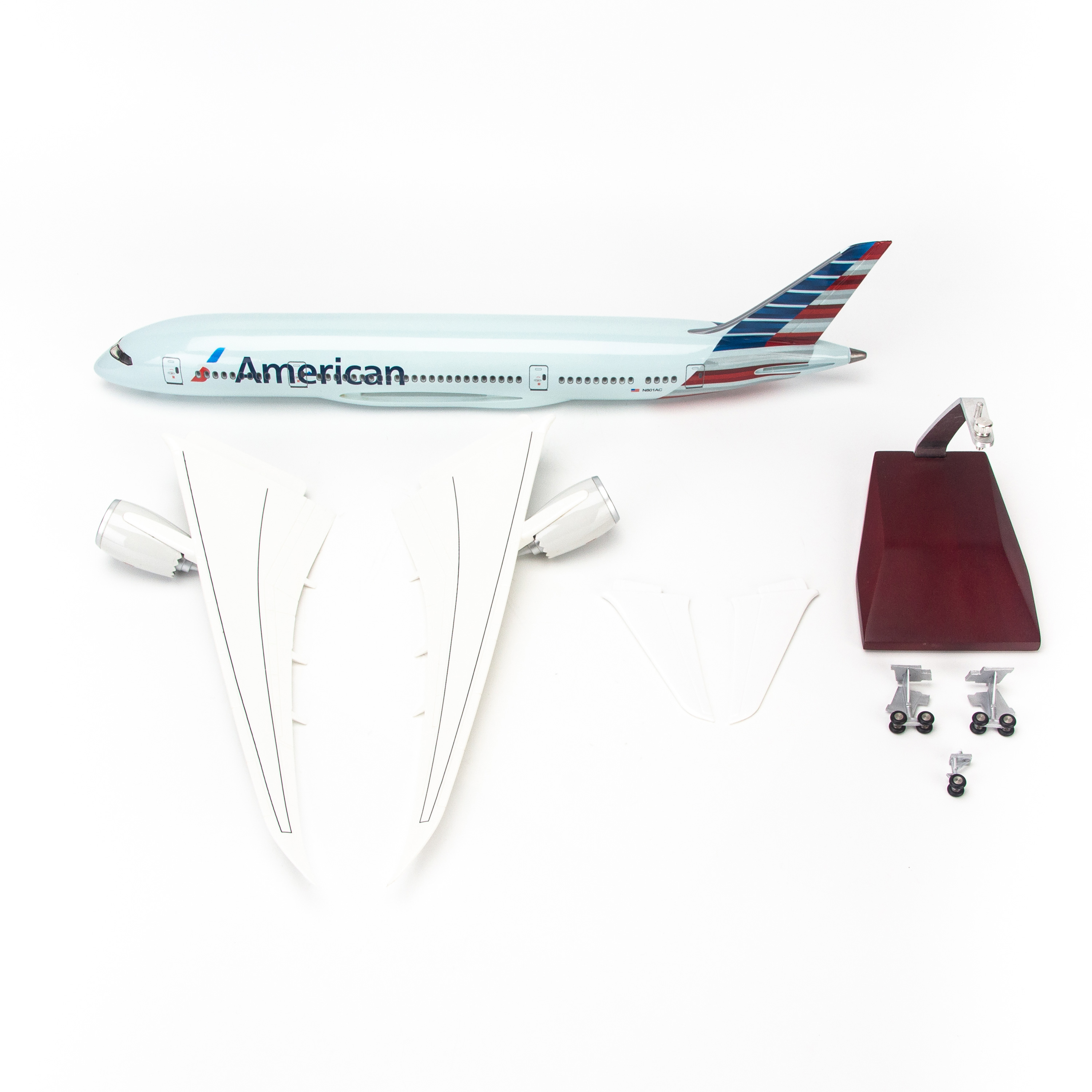 Mô hình máy bay American Airlines Boeing B787 lắp ráp có đèn 47cm MBMH46